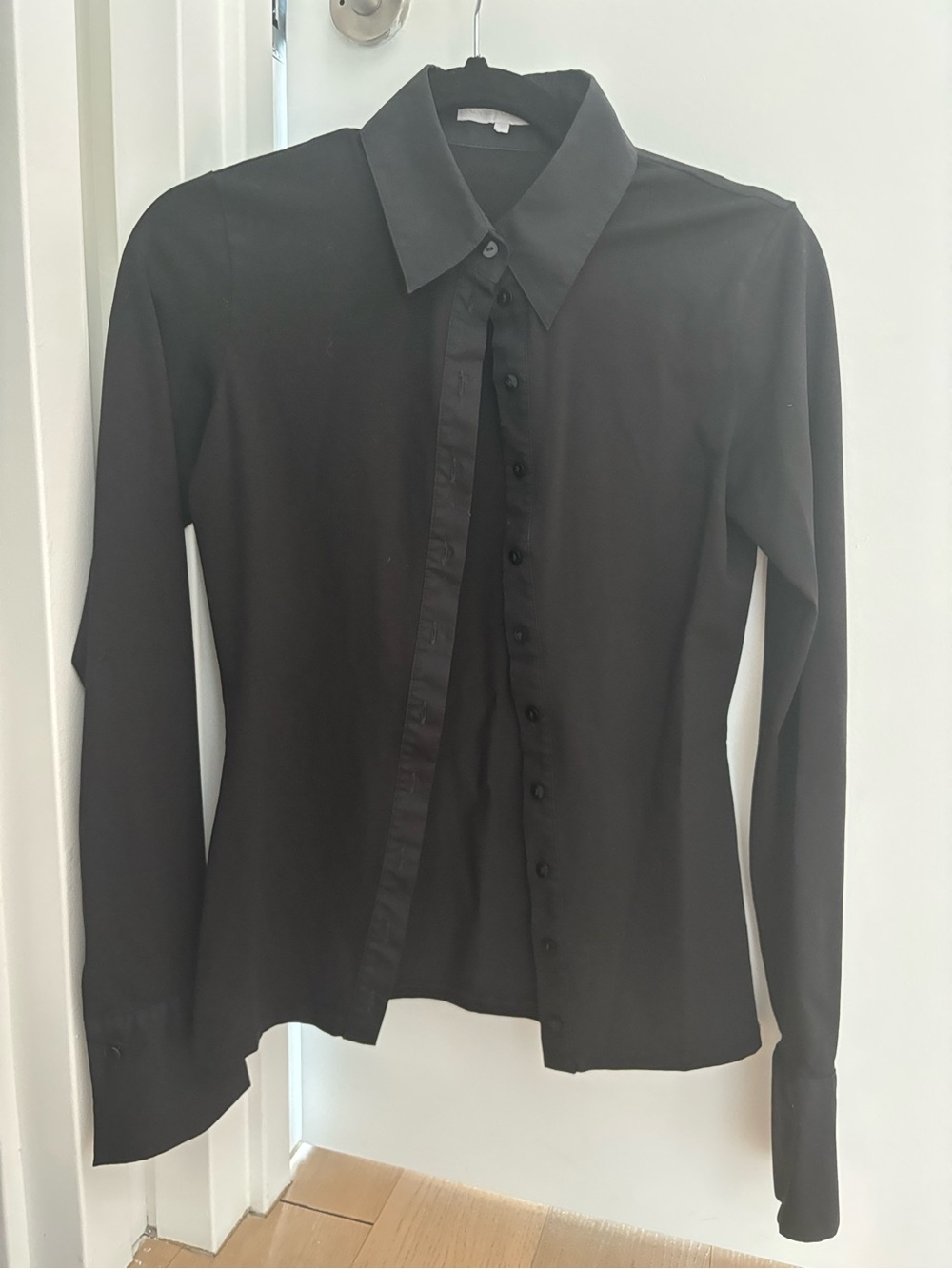 Anne Fontaine Black Blouse with White Label